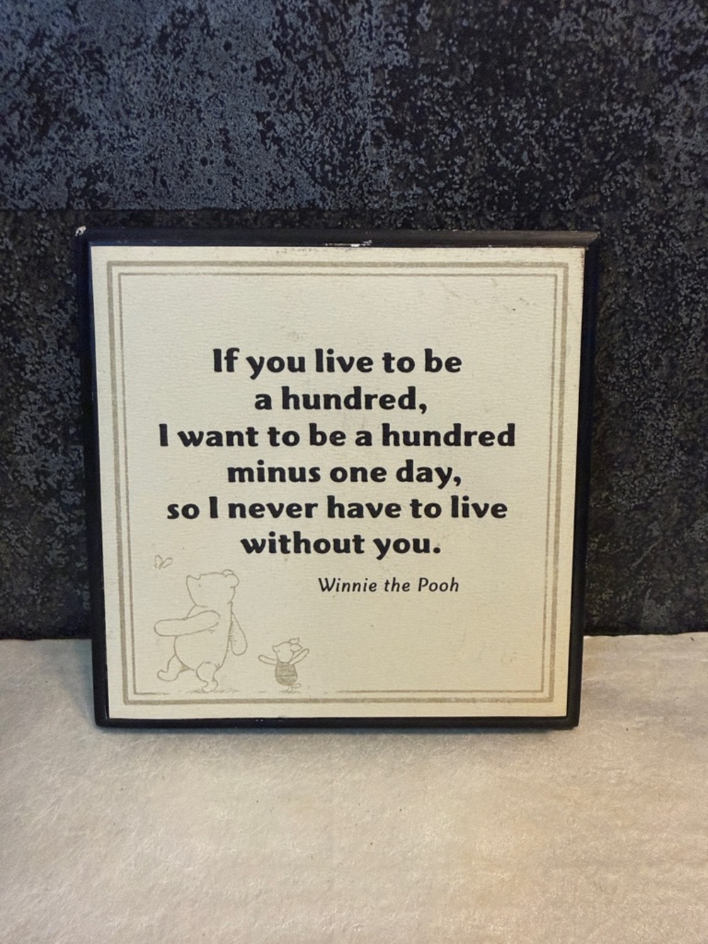 Winnie the Pooh Quote Wall Plaque in Cream and Black